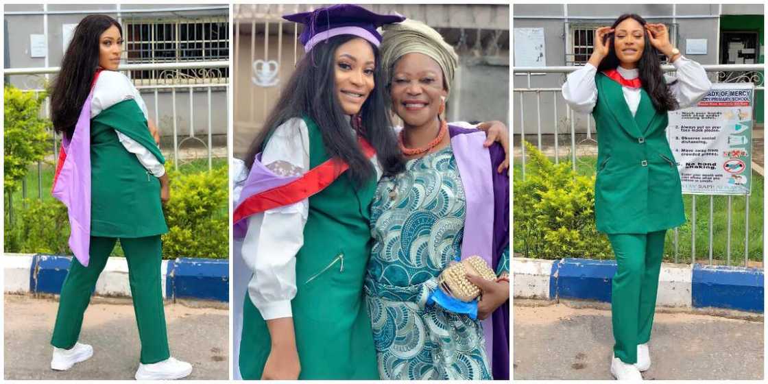 Pretty Nigerian lady bags degree in nursing, says she did it to make her mum proud, social media reacts