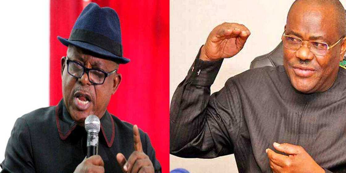 Shugaban PDP, Uche Secondus da Gwamna Wike na jihar Rivers Shugaban PDP, Uche Secondus da Gwamna Wike na jihar Rivers