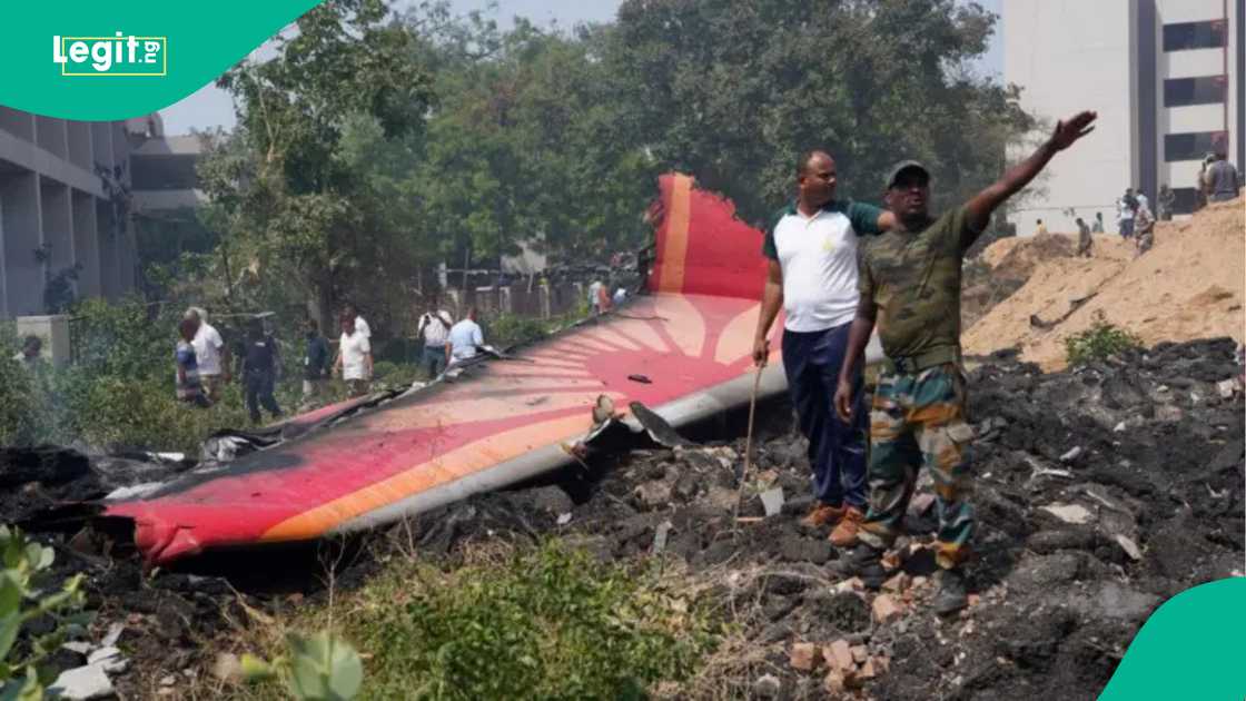 A picture showing debris at the site of London-bound Air India plane crash in Ahmedabad on Thursday, June 12, 2025. A picture showing debris at the site of London-bound Air India plane crash in Ahmedabad on Thursday, June 12, 2025.