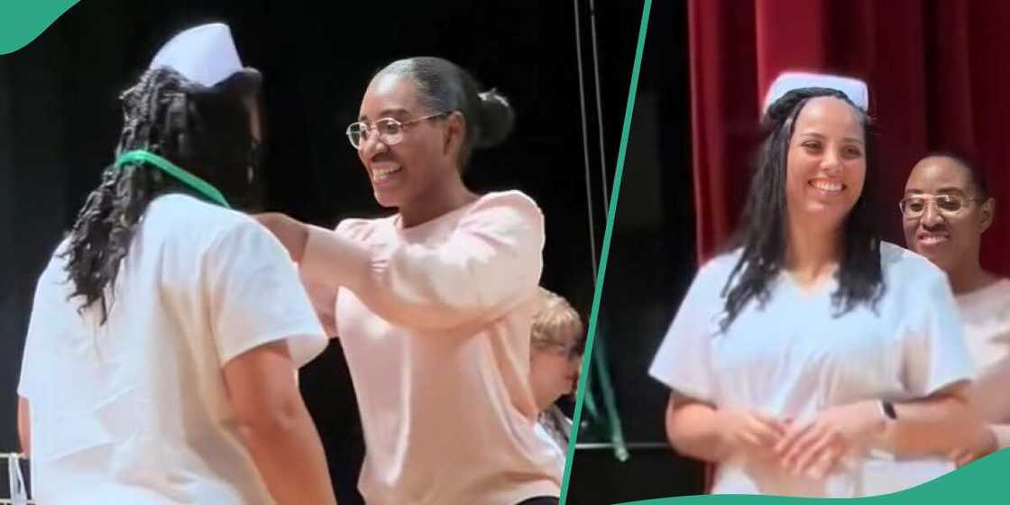 Lady celebrates as her mother becomes registered nurse at 44 Lady celebrates as her mother becomes registered nurse at 44