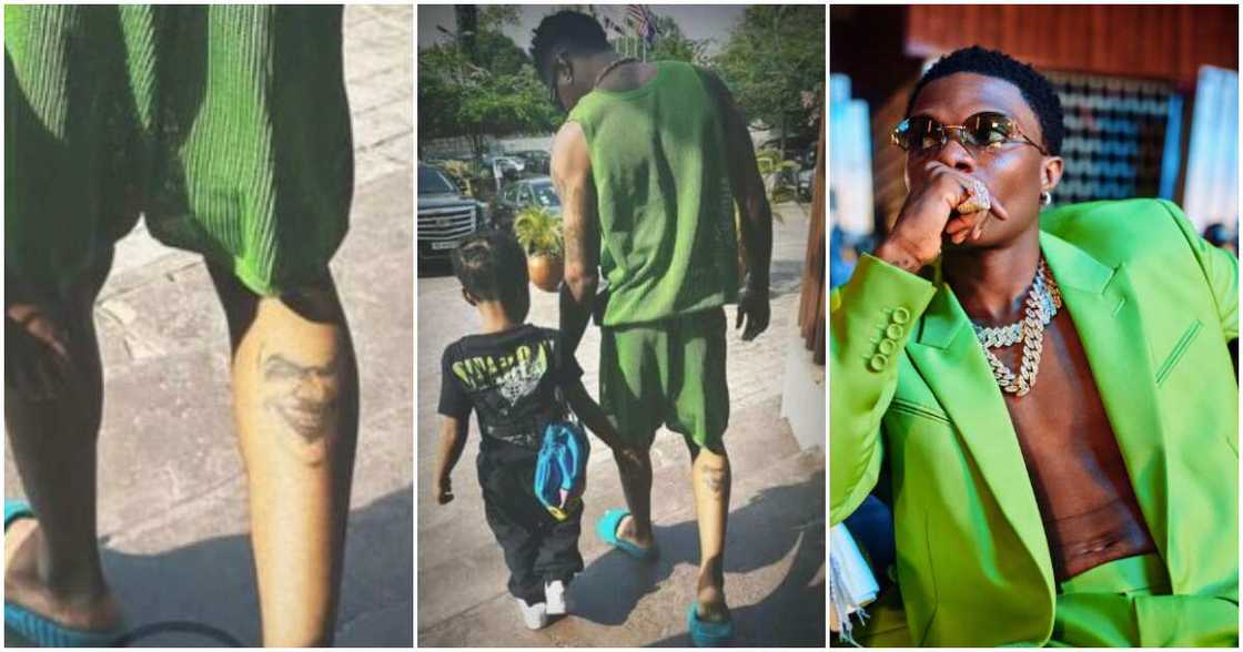 Photos of Wizkid and his joker tattoo