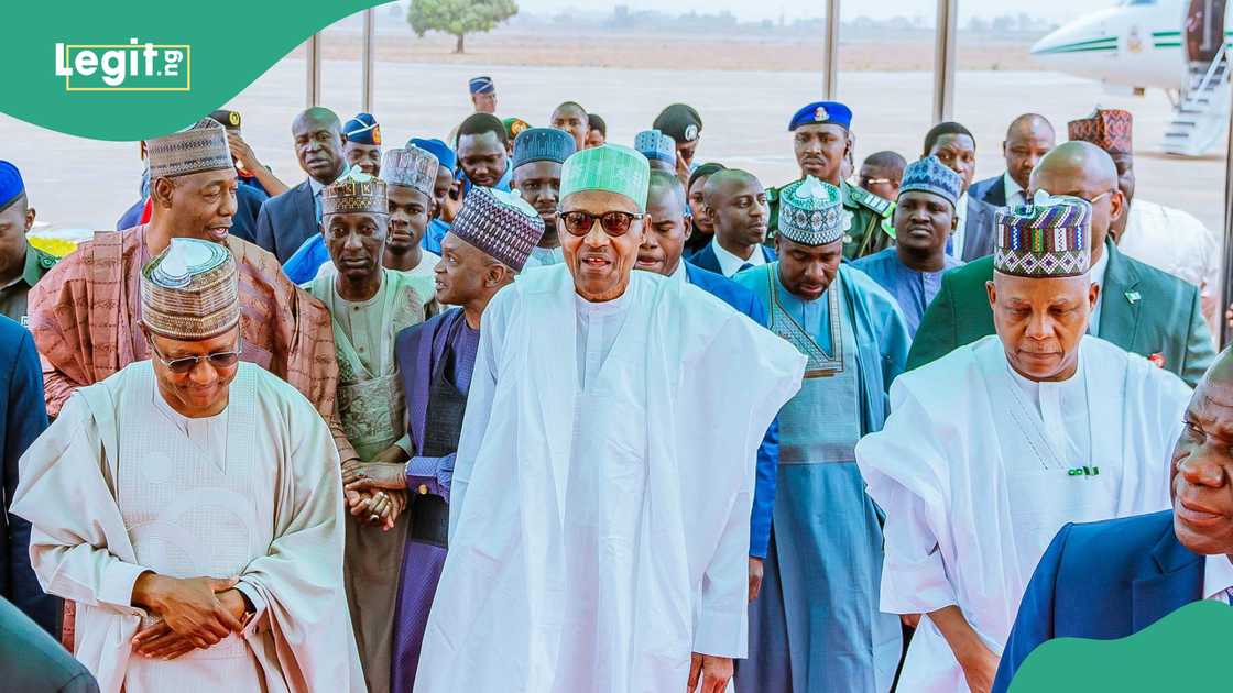 Former President Muhammadu Buhari has returned to Kaduna after spending two years in Daura. Former President Muhammadu Buhari has returned to Kaduna after spending two years in Daura.