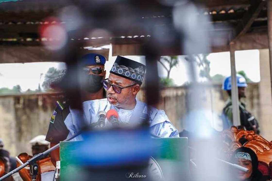 Governor Mohammed speaking in Bauchi Governor Mohammed speaking in Bauchi