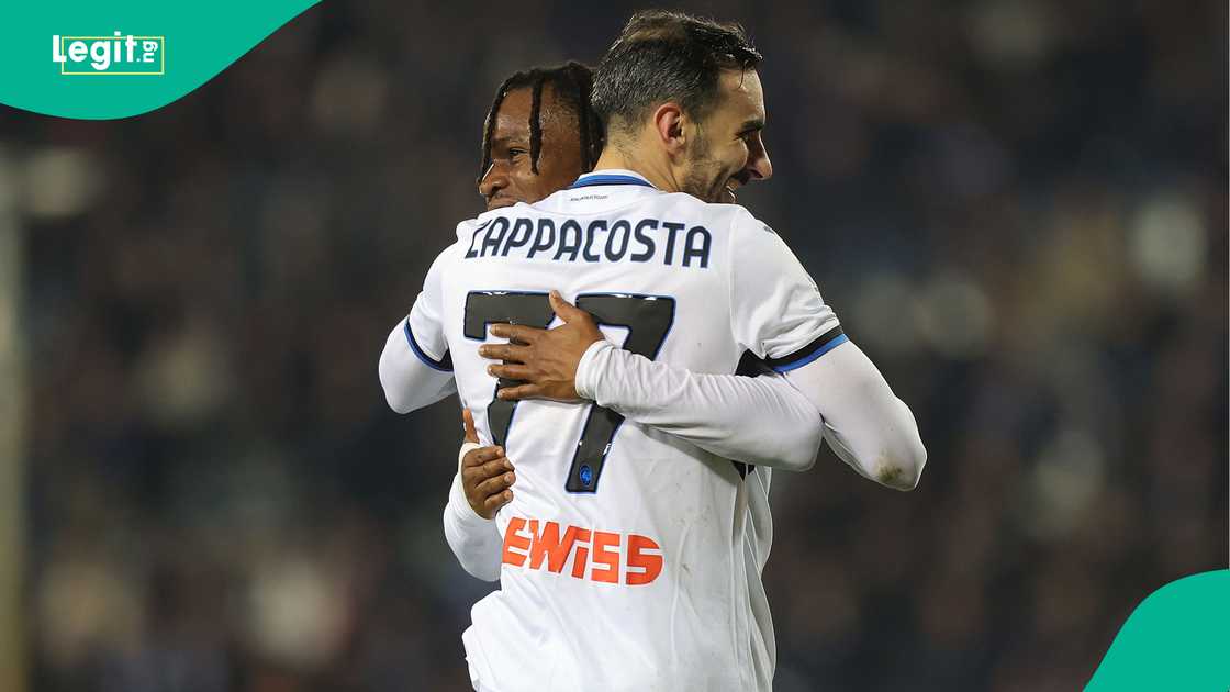Ademola Lookman, Davide Zappacosta, Atalanta, Stadio Carlo Castellani, Empoli, Italy, Serie A. Ademola Lookman, Davide Zappacosta, Atalanta, Stadio Carlo Castellani, Empoli, Italy, Serie A.