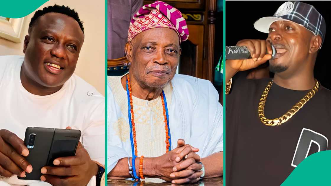 Saheed Osupa congratulates Oba Rashidi Ladoja.