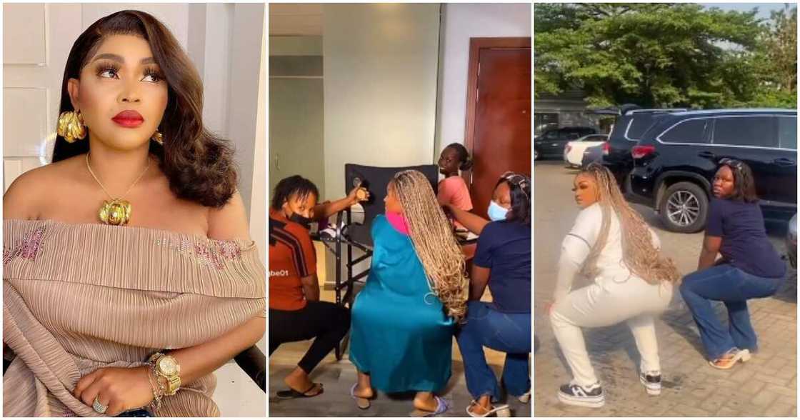 Mercy Aigbe puts her backside on display.