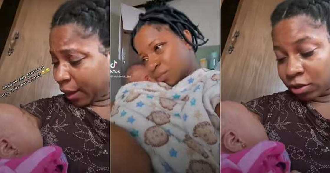Nigerian mum laments over daughter's scanty hair Nigerian mum laments over daughter's scanty hair