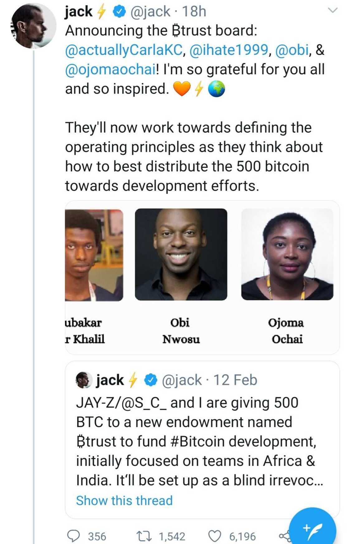 Twitter’s Jack Dorsey founded picks three Nigerians Ojoma, Nwosu, Abubakar to help build his new company Twitter’s Jack Dorsey founded picks three Nigerians Ojoma, Nwosu, Abubakar to help build his new company