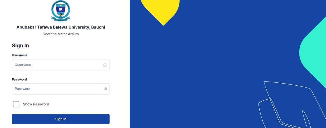 ATBU Bauchi admission portal screenshot ATBU Bauchi admission portal screenshot