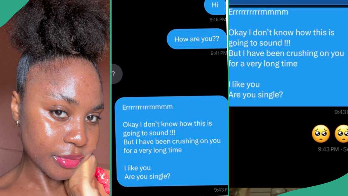 Lady slides into man's DM. Lady slides into man's DM.