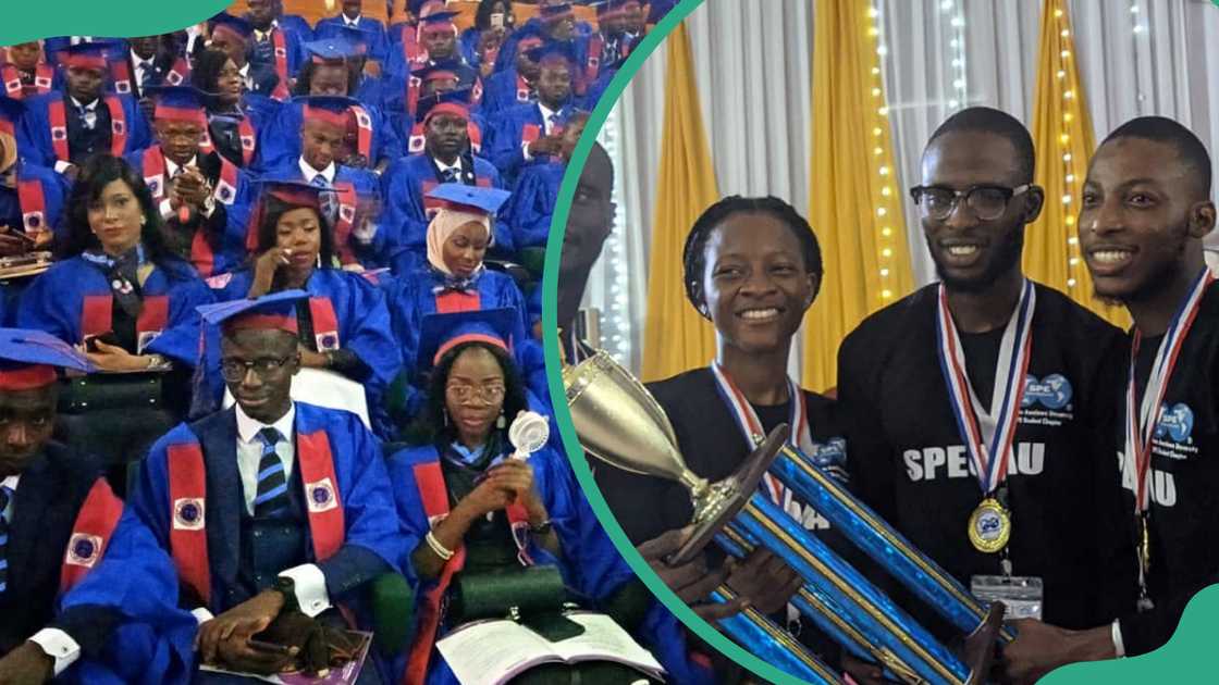 OAU students during graduation and during a competition