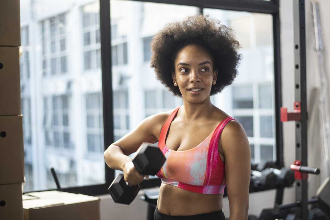 A lady in the gym A lady in the gym