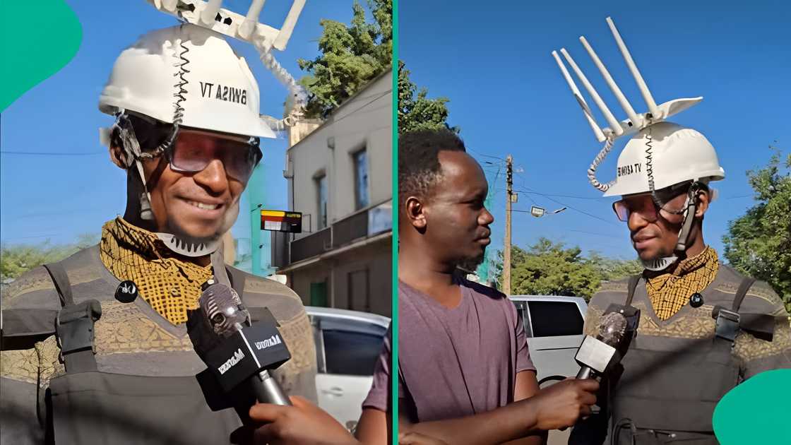 Martin Namasaka wears WIFI router and helmet to help people access internet in Kenya. Martin Namasaka wears WIFI router and helmet to help people access internet in Kenya.