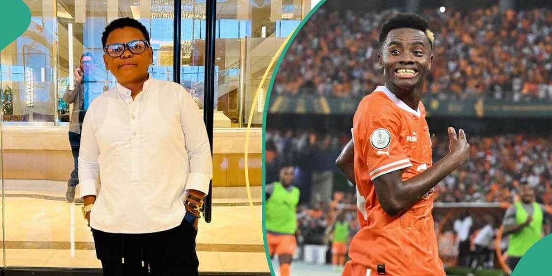 Osita Oheme on the loook out for Ivory Coast's winger Simon Adingra Osita Oheme on the loook out for Ivory Coast's winger Simon Adingra