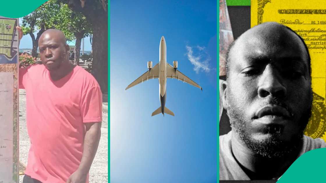 Man cries out after being deported from America. Man cries out after being deported from America.