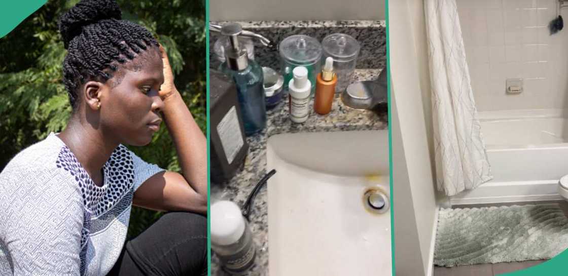 Lady laments over the state her husband left their bathroom for two months Lady laments over the state her husband left their bathroom for two months
