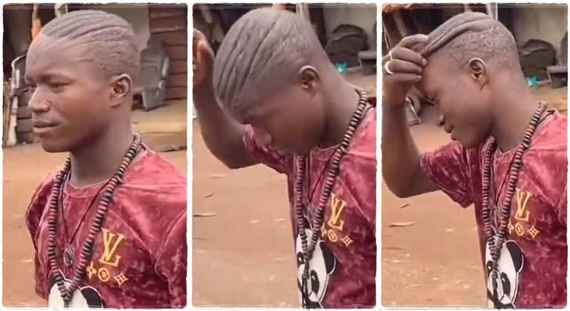 Hawker shows wrinkles on his head. Hawker shows wrinkles on his head.