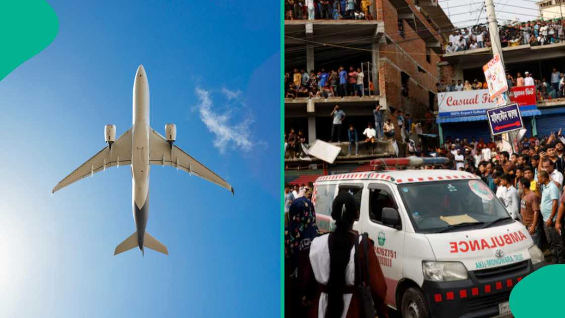 Military plane crashes in Bangladesh. Military plane crashes in Bangladesh.