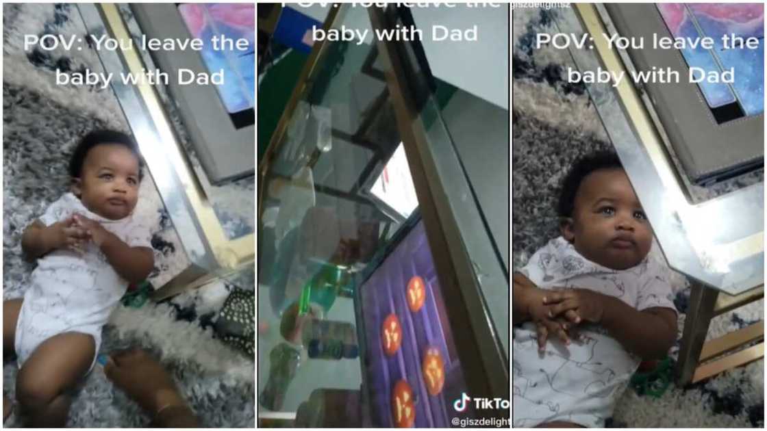 Creative babysitting ideas/kid watched cartoon under table. Creative babysitting ideas/kid watched cartoon under table.