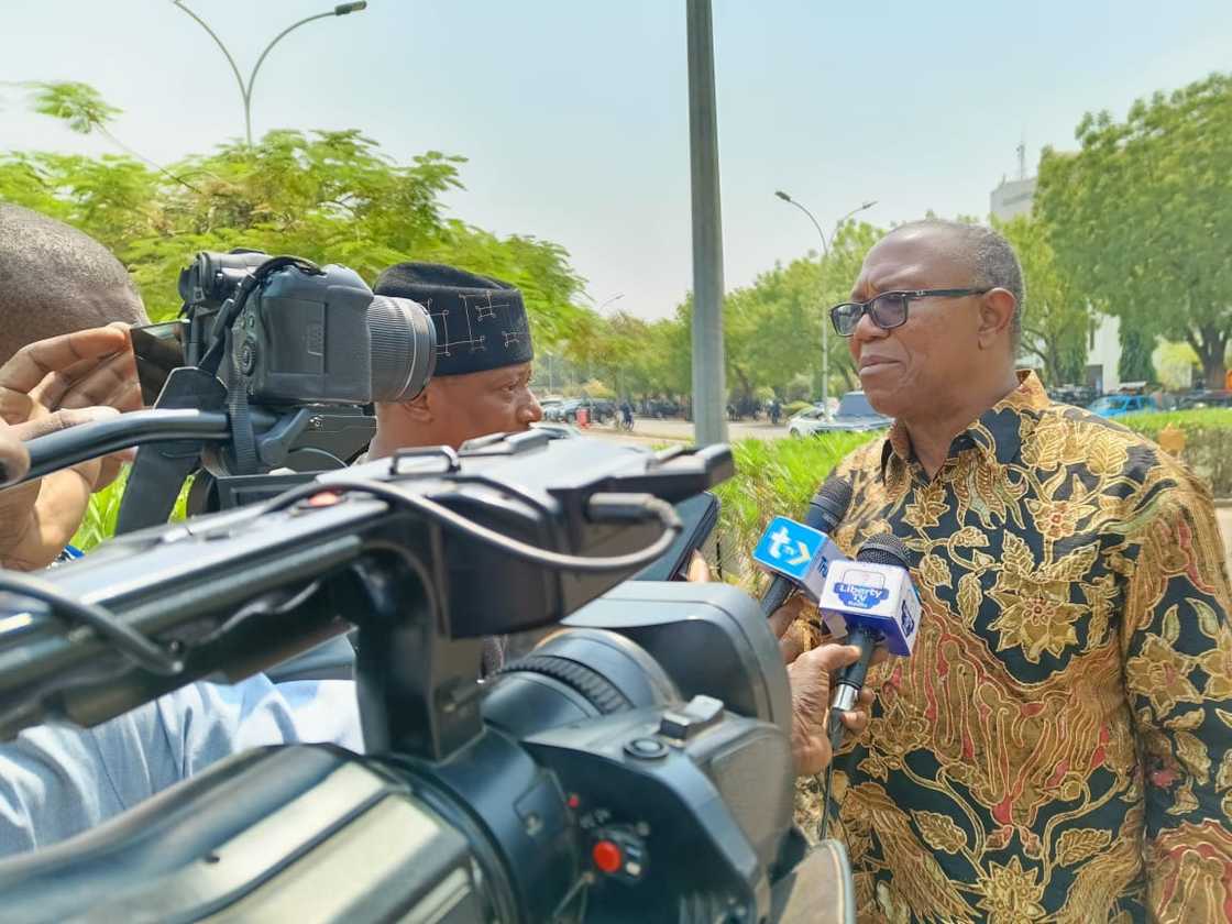 Peter Obi speaking about IBB's book.