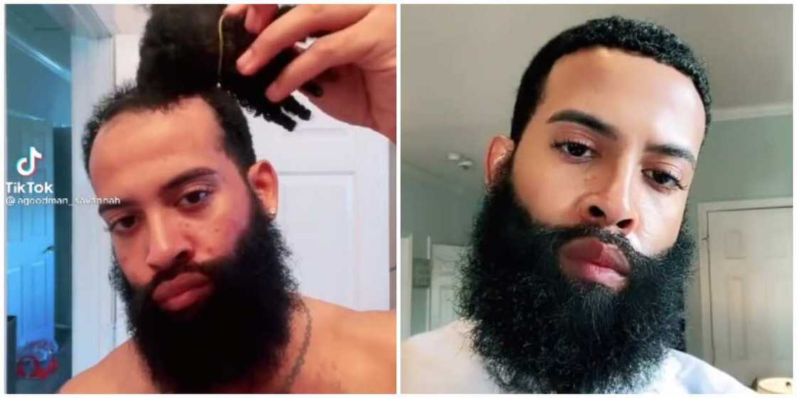 Photos of the man fixing his hair. Photos of the man fixing his hair.