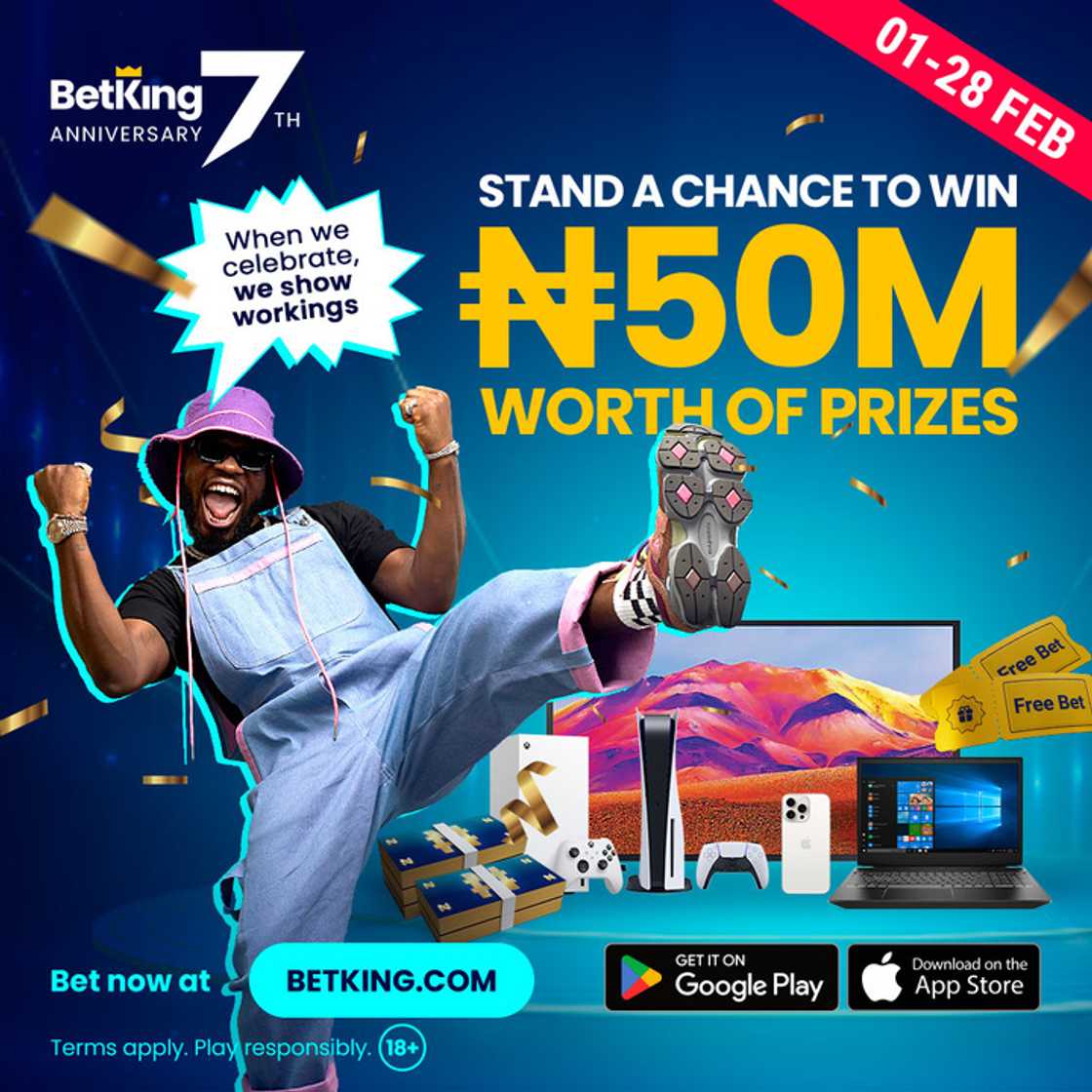 BetKing Gears Up for Its 7th Anniversary with Exciting Giveaways for Customers Across Nigeria BetKing Gears Up for Its 7th Anniversary with Exciting Giveaways for Customers Across Nigeria