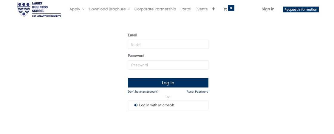 Lagos Business School login page Lagos Business School login page