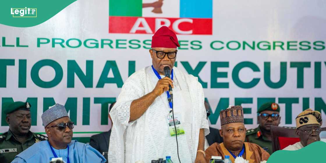 Godswill Akpabio attends the NEC meeting of the APC held at the national headquarters of the party in Abuja