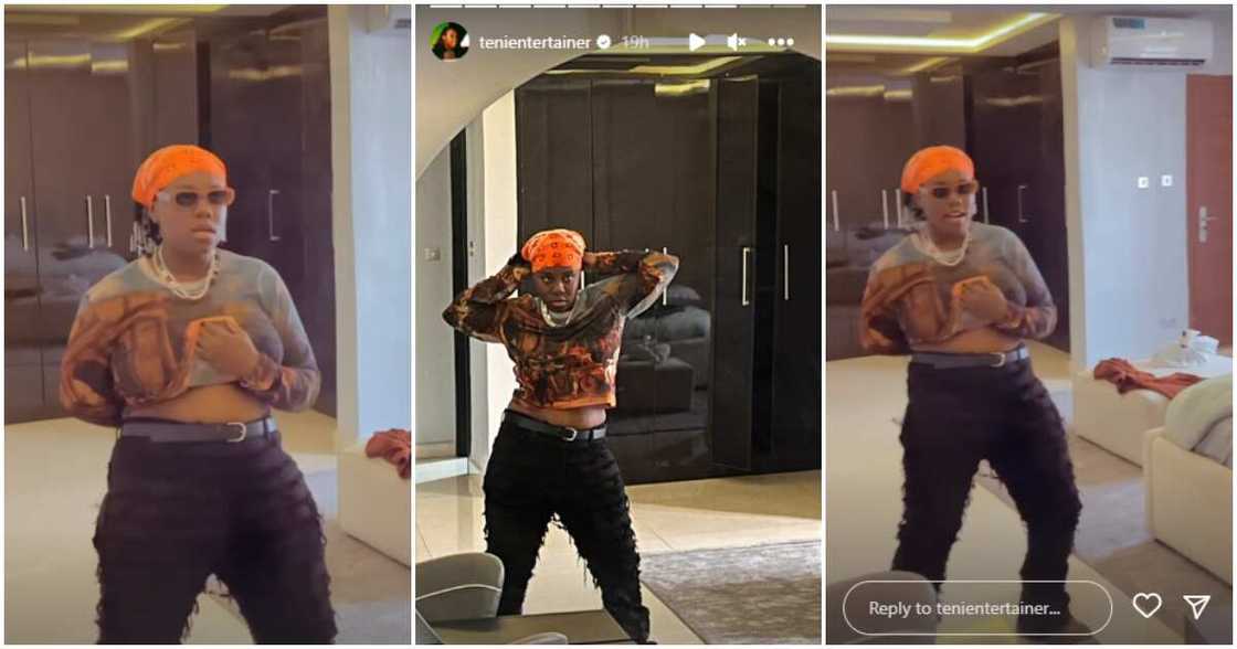 Fans gush over singer Teni as she whines new small waist.