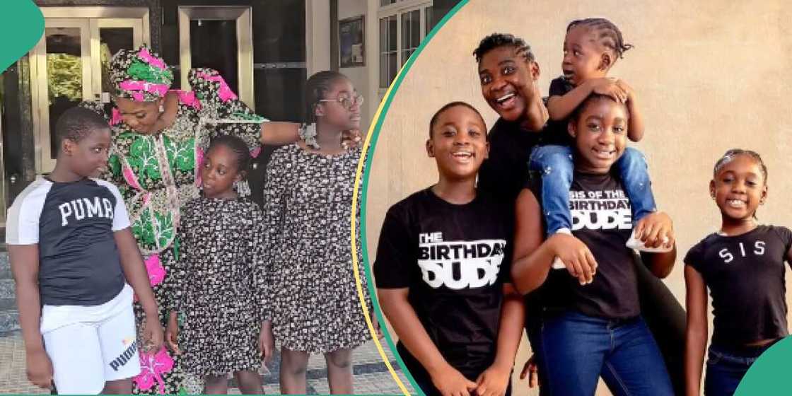 Mercy Johnson steps out with kids. Mercy Johnson steps out with kids.