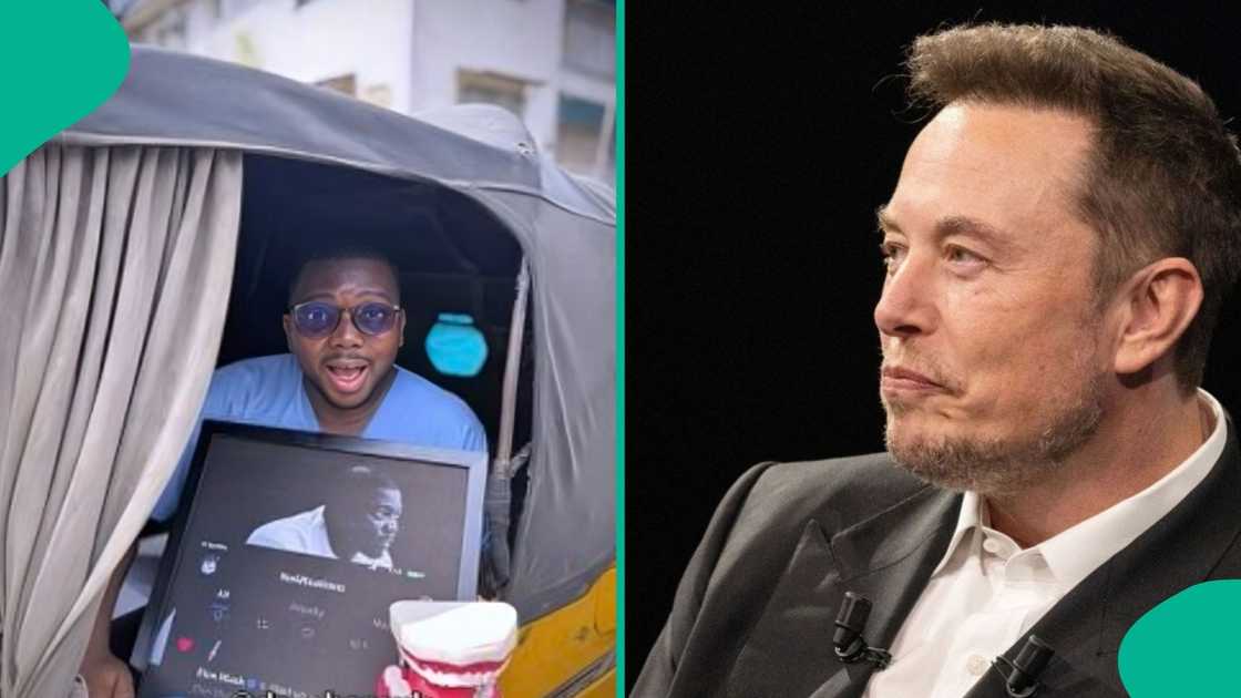elon musk likes nigerian man's tweet, man does placard and framed post elon musk likes nigerian man's tweet, man does placard and framed post