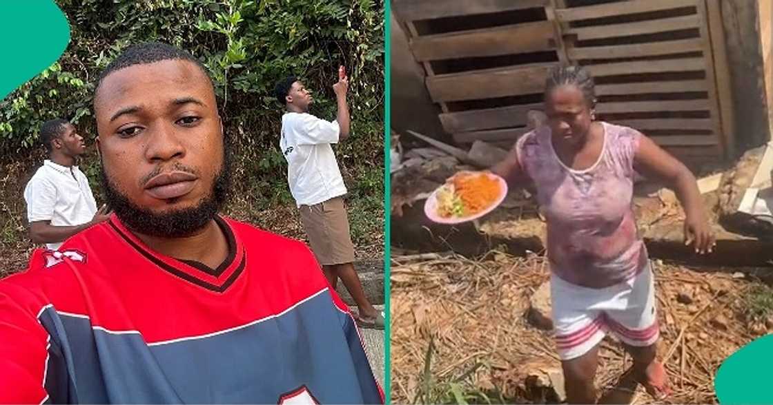 Nigerian lady gives sumptuous food to neighbours in video. Nigerian lady gives sumptuous food to neighbours in video.