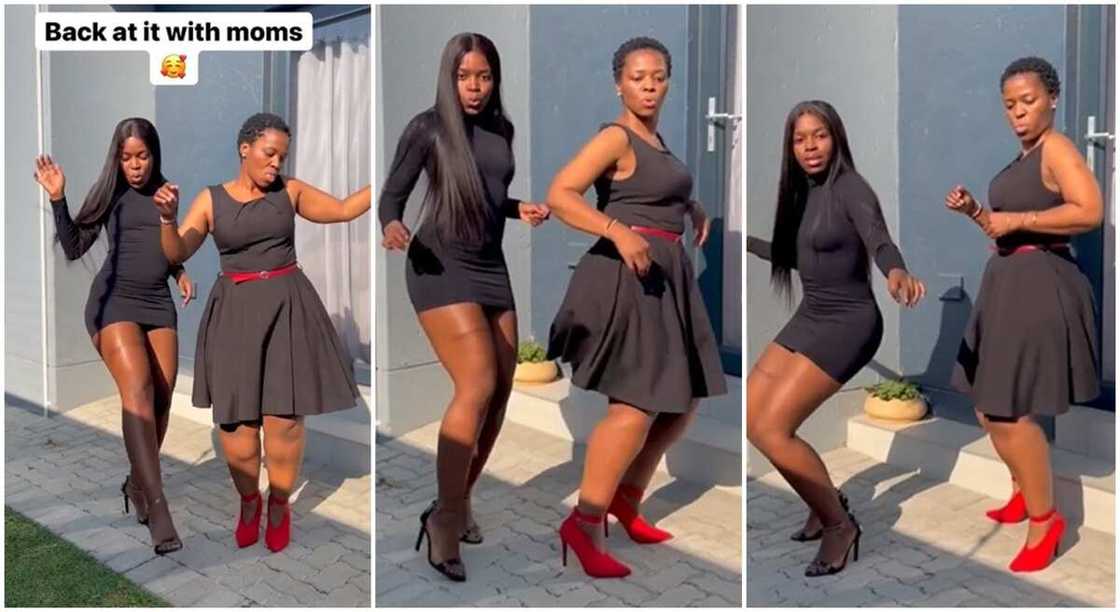 Young black mum dances with her grown daughter. Young black mum dances with her grown daughter.