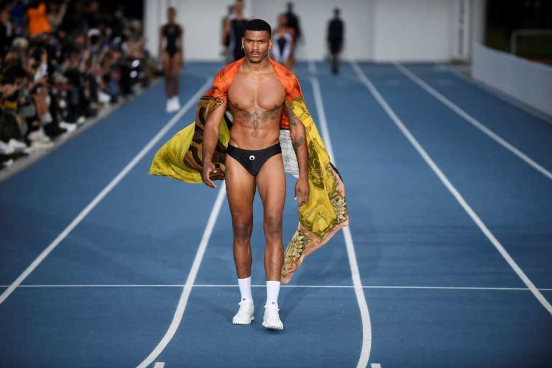 Marine Serre created upcycled sportswear for his first menswear show Marine Serre created upcycled sportswear for his first menswear show