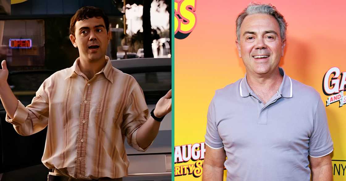 Joe Lo Truglio as the panicked driver in Superbad and on the red carpet