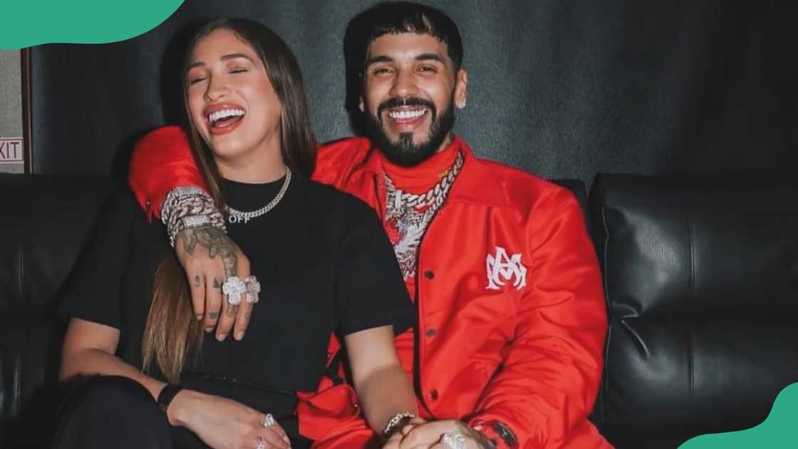 Laury Saavedra with her partner, Anuel AA.