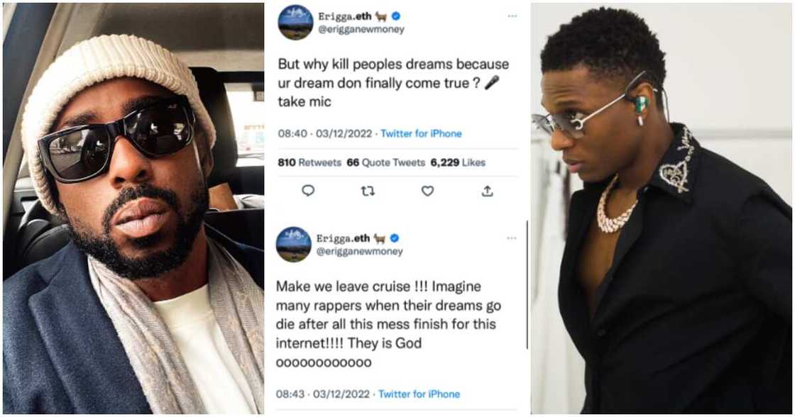 Erigga reacts as Wizkid says rap is dead. Erigga reacts as Wizkid says rap is dead.