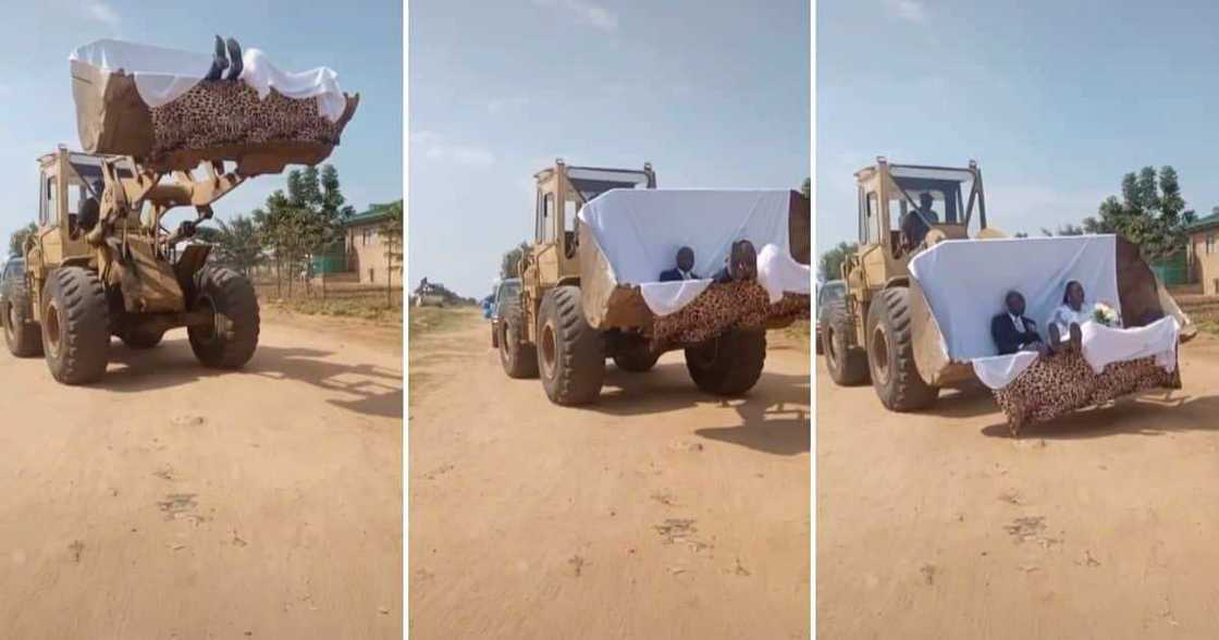 Newlywed Couple, Grand Entrance, Excavator, Video Newlywed Couple, Grand Entrance, Excavator, Video