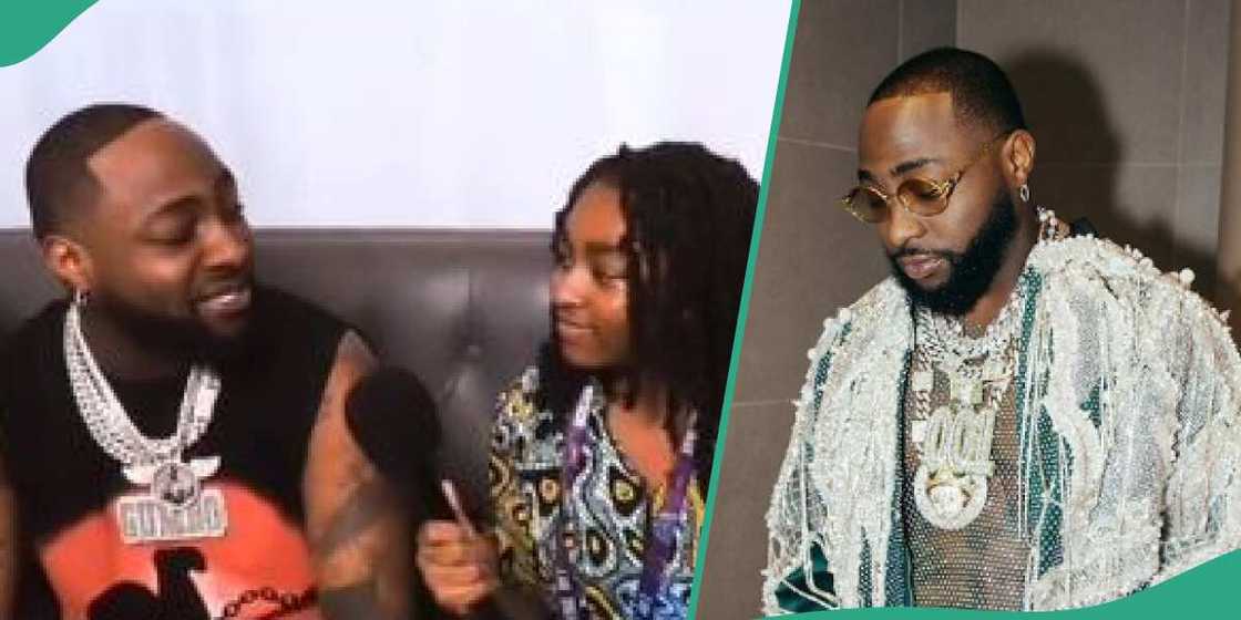 Davido speaks Yoruba while being interviewed.