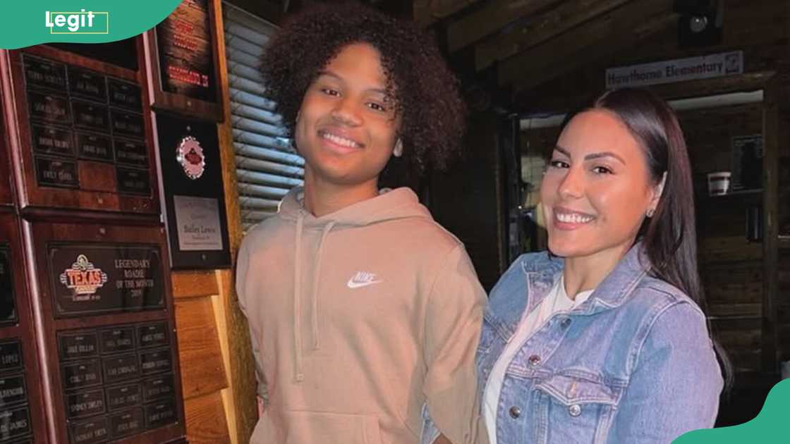 Paola Gomez and her son smile