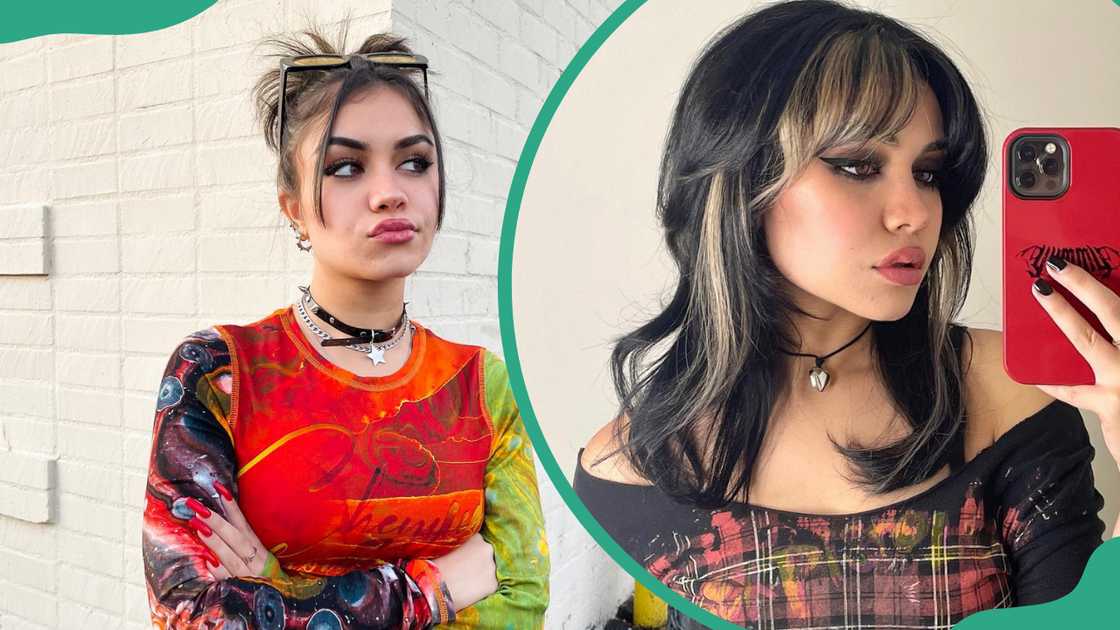 Tarayummy is pictured in a colourful dress and she takes a selfie with a red phone Tarayummy is pictured in a colourful dress and she takes a selfie with a red phone