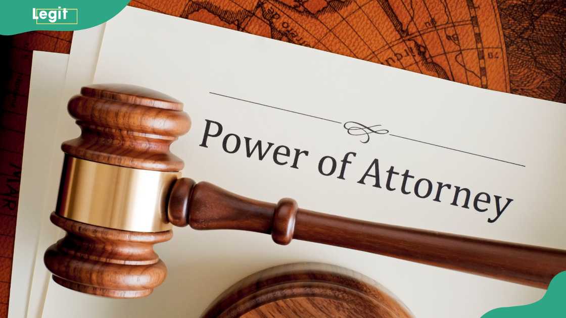 A Power of Attorney document and gavel