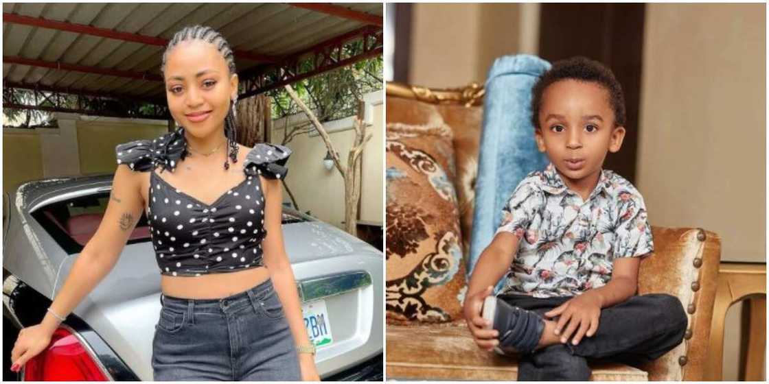 Nollywood actress Regina Daniels and her stepson Sultan Nollywood actress Regina Daniels and her stepson Sultan