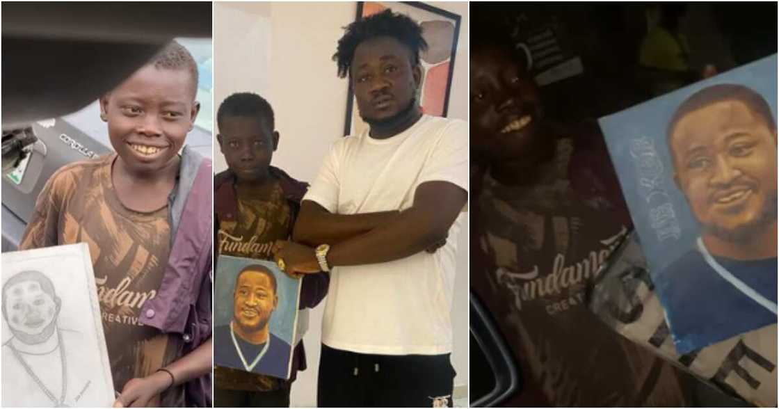 Kogbagidi's portrait with a boy Kogbagidi's portrait with a boy
