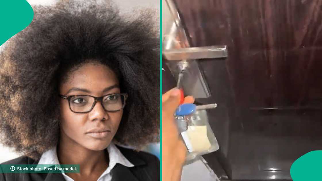 Lady cries out after opening room in boyfriend's house during first visit.