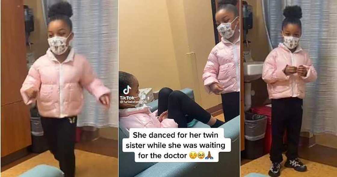 Little girl dances for twin sister, hospital Little girl dances for twin sister, hospital