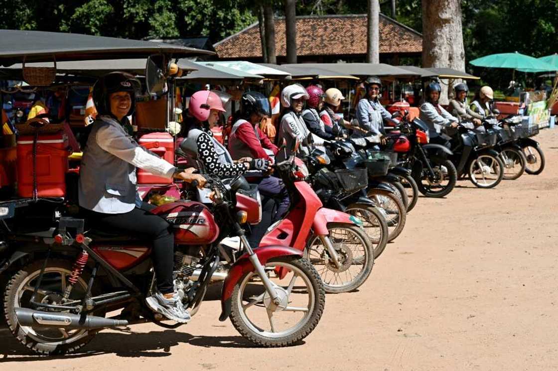 To help women in the male-dominated field, well-known driver Kim Sokleang -- better known as Tuk-Tuk Lady -- last year founded the Siem Reap Remorque Driver Association