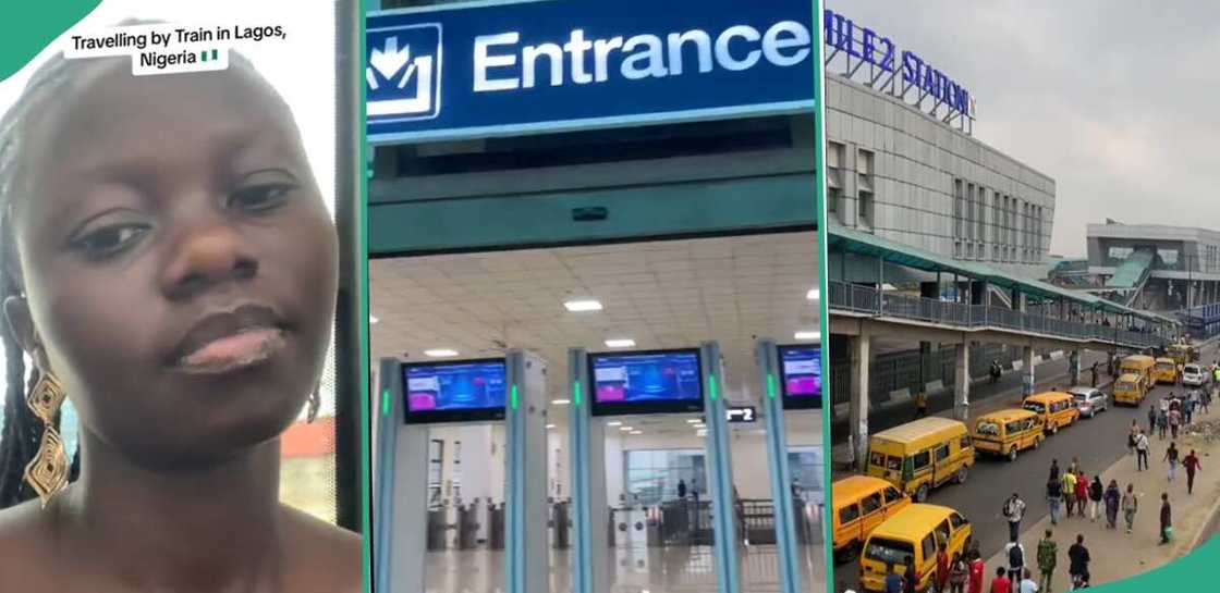 Lady travels by train in Lagos. Lady travels by train in Lagos.