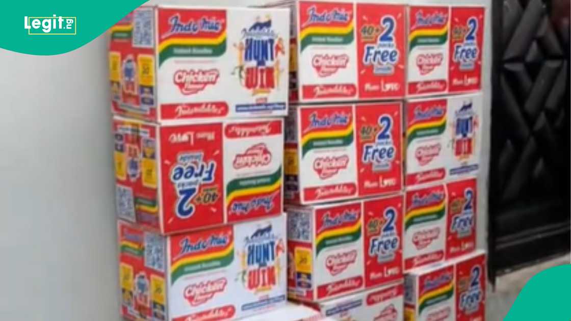 Landlord gives his tenants food items.