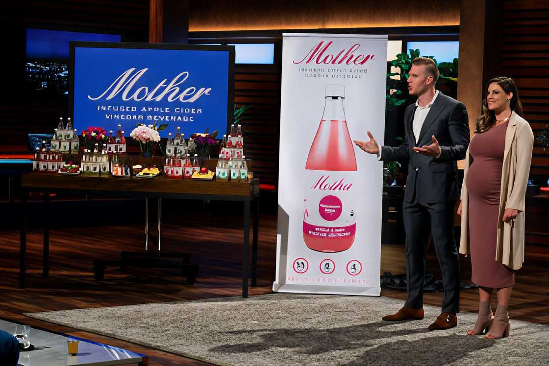 Allison and Stephen Ellsworth presenting Poppi on Shark Tank